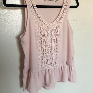 Lauren Conrad Light Pink Peplum Top